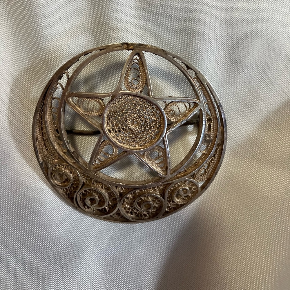Antique Turkish Silver Brooch